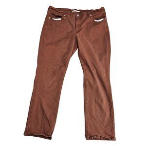 Levi's Classic Straight Jeans Womens Plus 18 Brown Wash High Rise Stretch Denim